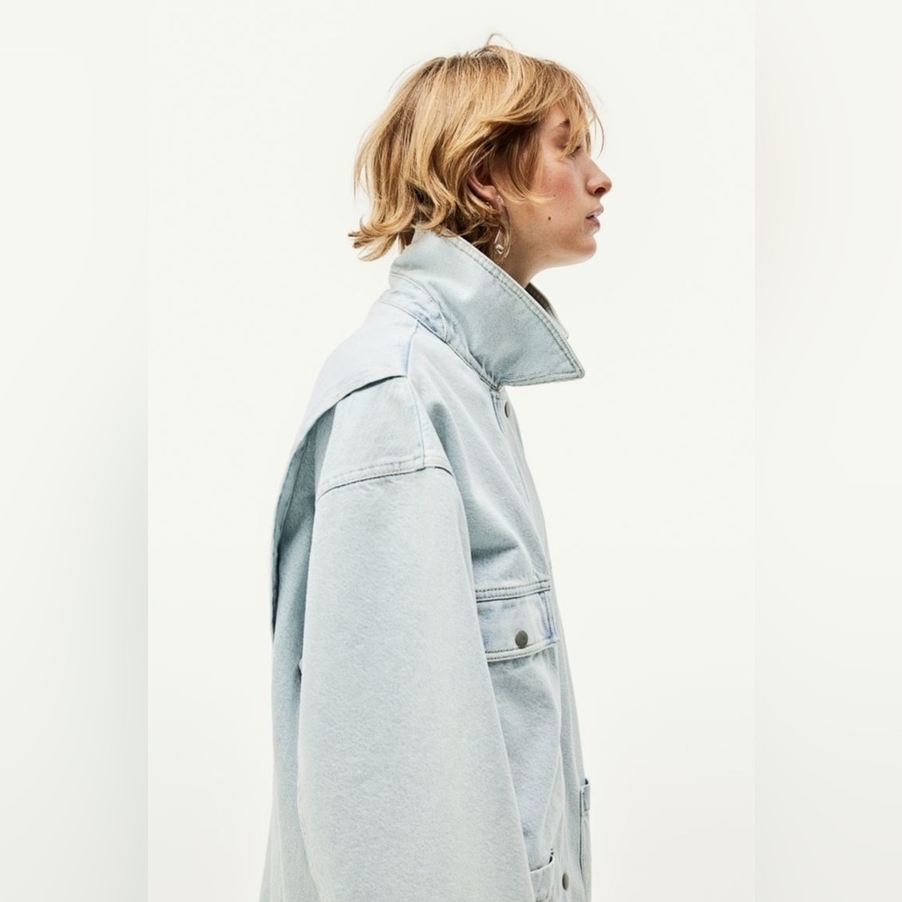 H&M Oversized Light Denim Jacket Sz XXL - Picture 4 of 16